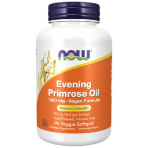 NOW Foods - Evening Primrose Oil 1000 mg | Vegan Formula (90 дози) / 90 Гел капсули