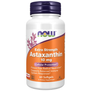 NOW Foods - Astaxanthin 10 mg Extra Strength (30 дози) / 60 Гел капсули