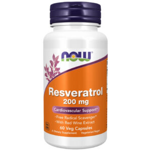 NOW Foods - Natural Resveratrol 200 mg (60 дози) / 60 капсули