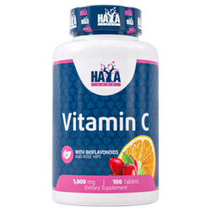 HAYA LABS - Vitamin C with Bioflavonoids and Rose Hips 1000 mg / 100 Tabs (100 дози)