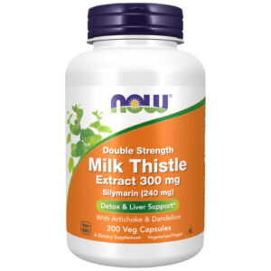 NOW Foods - Milk Thistle - Silymarin Extract | Double Strength with Artichoke & Dandelion (200 дози) / 200 капсули