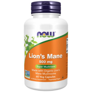 NOW Foods - Lion's Mane 500 mg | Made with Organic Lion's Mane Mushrooms (30 дози) / 60 капсули