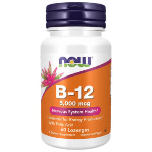 NOW Foods - Vitamin B-12 5000 mcg with Folic Acid / 60 Подезични таблетки
