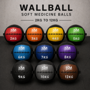 Мека медицинска топка WALLBALL 2 кг - 12кг , различни цветове,KMSPORT