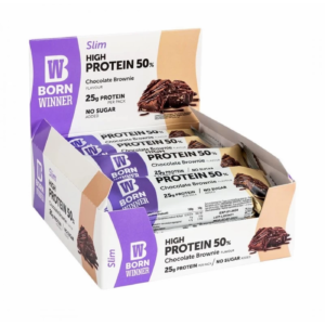 BORN WINNER Slim High Protein Bar 50% Chocolate Brownie 12x50 гр
