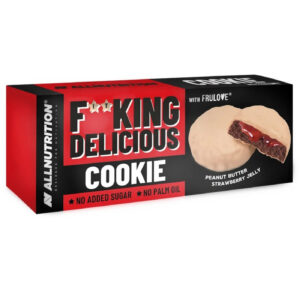 Allnutrition F**King Delicious Cookie - Peanut Butter Strawberry Jelly - Диетичен Десерт, Разфасовка 128g