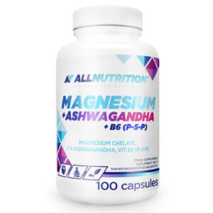Allnutrition Magnesium + Ashwagandha + B6 - Магнезий + Ашваганда + Витамин B6, Разфасовка 100 caps
