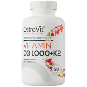 OstroVit - Vitamin D3 1000 IU + K2 50 mcg / 90 Таблетки, 90 дози