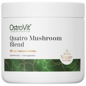 OstroVit - Quatro Mushroom Blend Powder | Lion's Mane ~ Reishi ~ Cordyceps ~ Chaga / 100 грама, 185 дози