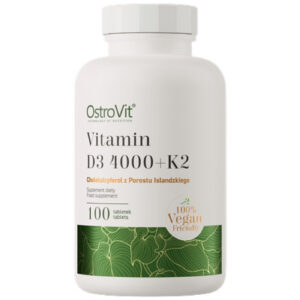 OstroVit - Vitamin D3 4000 IU + K2 100 mcg | Vege (100 дози) / 100 Таблетки