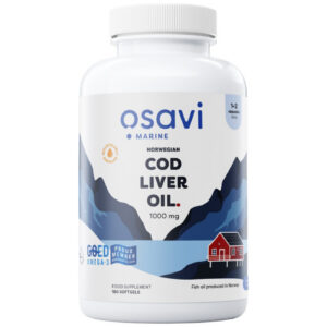 Osavi - Norwegian Cod Liver Oil 1000 mg | Lemon Flavored / 180 Гел капсули, 180 дози
