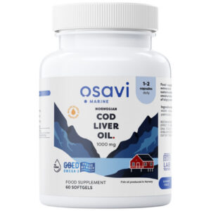 Osavi - Norwegian Cod Liver Oil 1000 mg | Lemon Flavored / 60 Гел капсули, 60 дози
