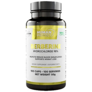 Human Protect - Berberine HCl 400 mg 98% | with Piperine / 100 капсули, 100 дози