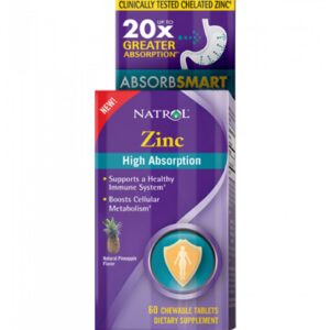 Natrol - Zinc High Absorption / 60 chew tabs.​