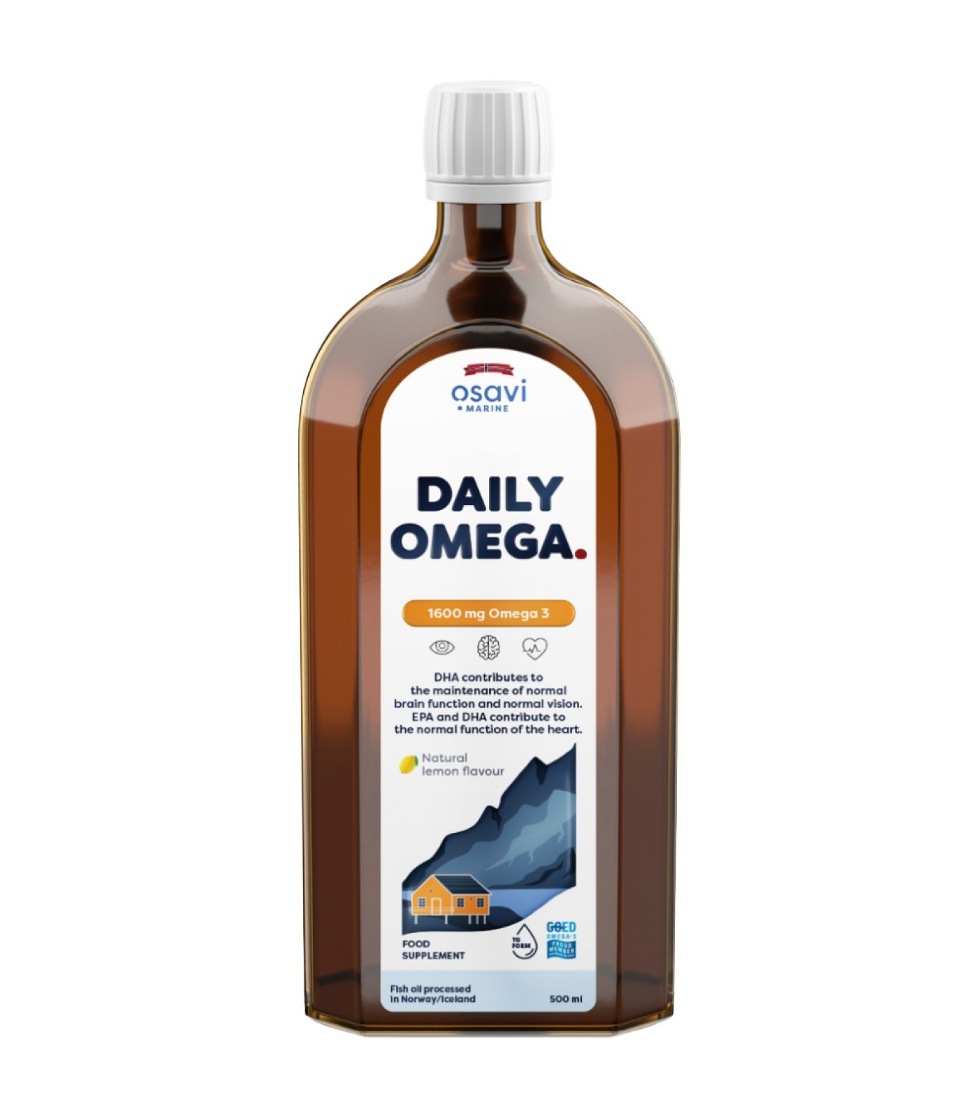 Osavi - Daily Omega Liquid | Natural Lemon Flavored / 500 мл, 100 дози