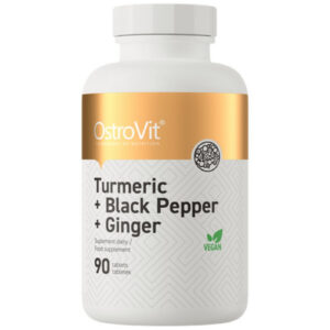 OstroVit - Turmeric + Black Pepper + Ginger / 90 Таблетки, 90 дози