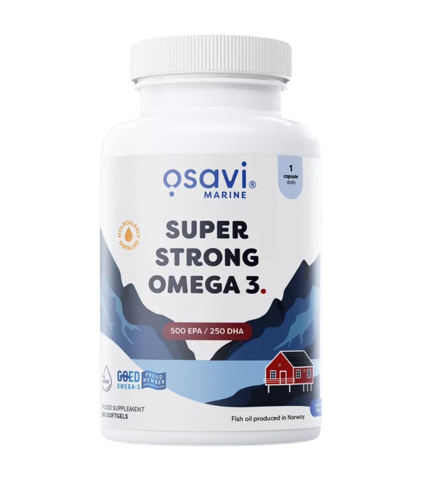 Osavi - Super Strong Omega 3 | 500 EPA / 250 DHA / 90 Гел капсули, 90 дози