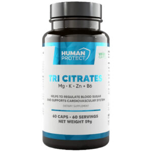 Human Protect - Tri Citrate | Magnesium + Potassium + Zinc / 60 капсули, 60 дози