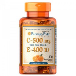 Puritan's Pride - Vitamin C E 500mg/400 IU Rose Hips / 100 таблетки​